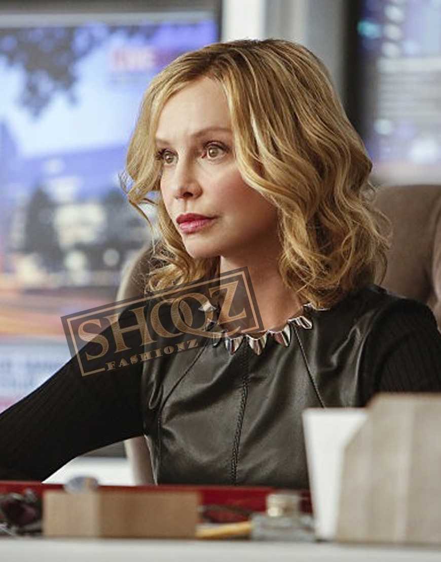 Supergirl Calista Flockhart Black Leather Jacket
