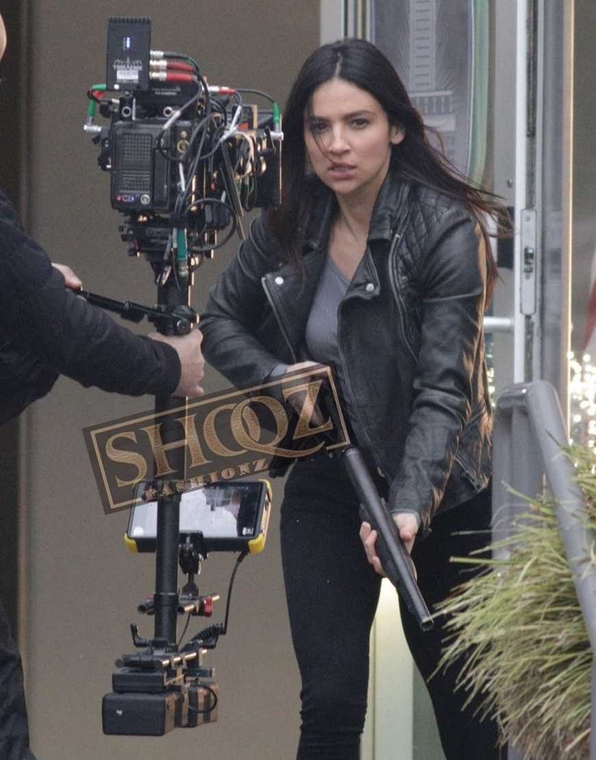 Supergirl (Maggie Sawyer) Floriana Lima Biker Leather Jacket