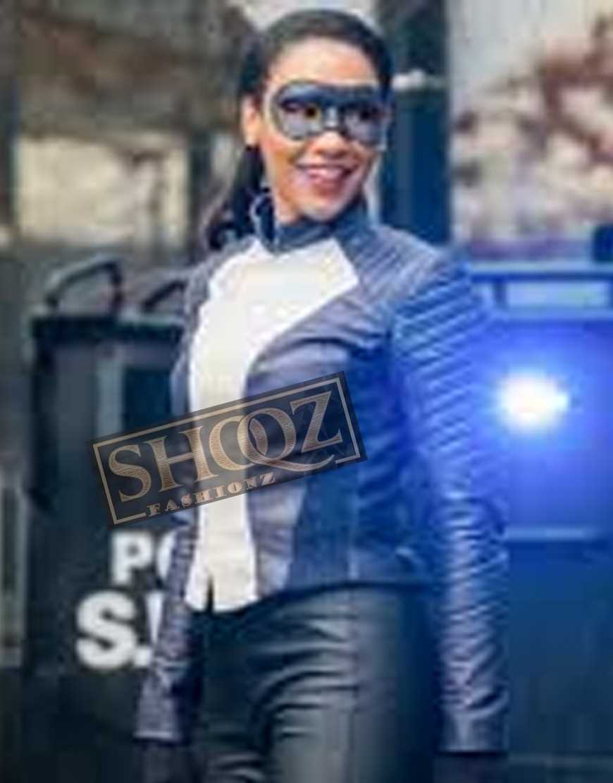 The Flash Season 5 Candice Patton (Iris West-Allen) Costume Leather Jacket