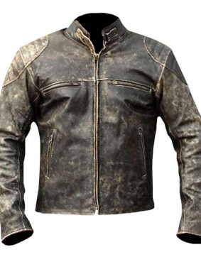 Affliction Cafe Racer Vintage Distressed Leather Jacket