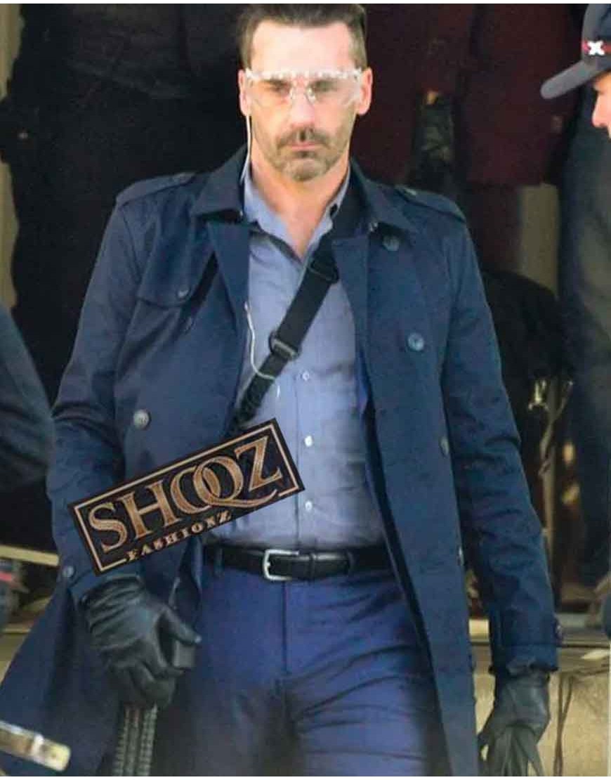 Jon Hamm Baby Driver Buddy Blue Coat