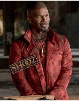 Jamie Foxx Baby Driver Bats Red Jacket