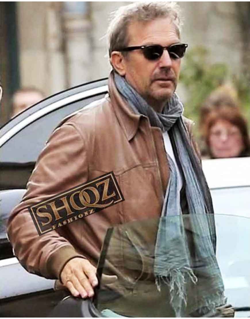Kevin Costner 3 Days To Kill Ethan Renner Brown Jacket