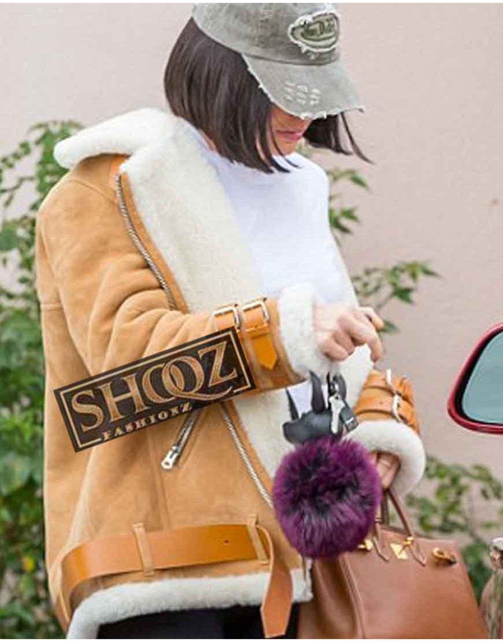 Kylie Long Teddy Jacket Tobacco Brown
