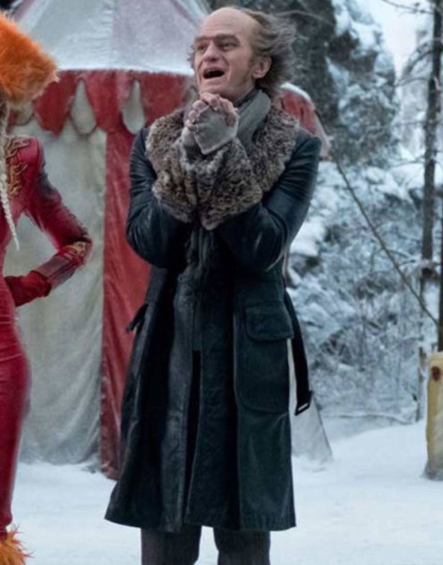 A Series of Unfortunate Events Count Olaf (Neil Patrick Harris) Leather Coat With Fur Collar