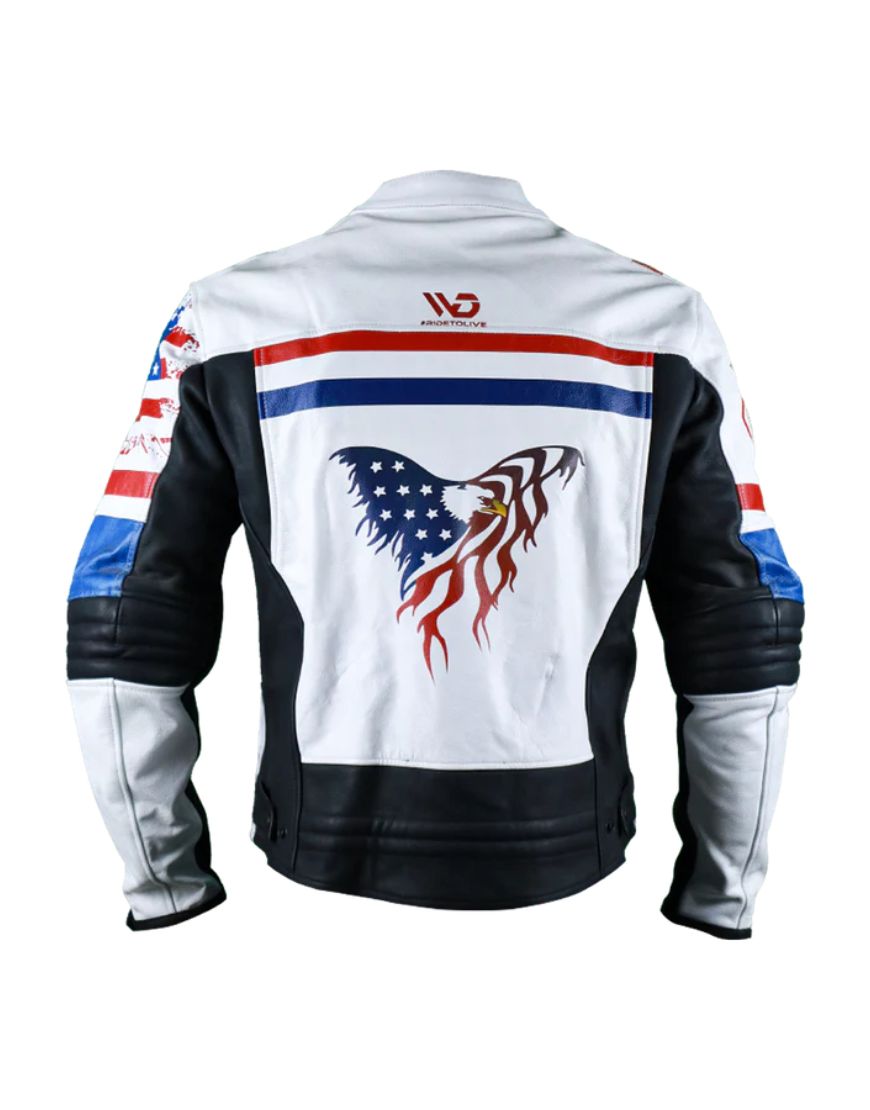 American Flag Biker Leather Jacket