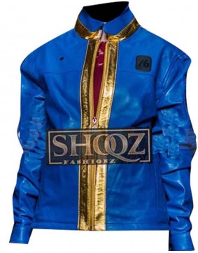 Fallout 76 Game Vault Golden Strip Leather Jacket