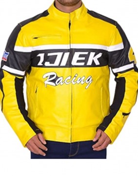 Dead Rising 2 Chuck Greene Biker Yellow Leather Jacket