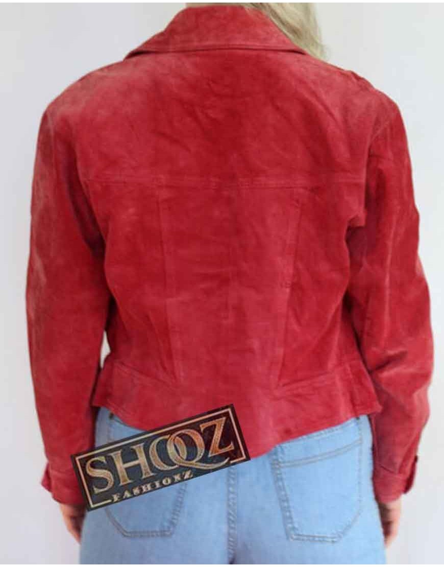 Women Style Red Suede Jacket Women Style Red Suede Jacket