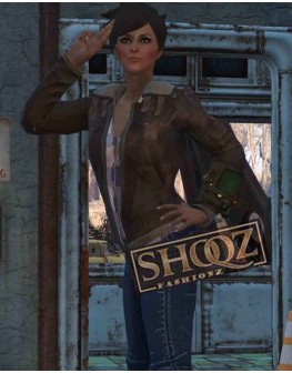 Fallout 76 Tracer Brown Shearling Leather Jacket