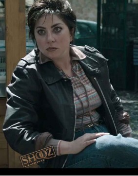 House of Gucci (Patrizia Reggiani) Lady Gaga Black Leather Jacket