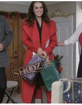 A Timeless Christmas Erin Cahill (Megan Turner) Red Wool Trench Coat