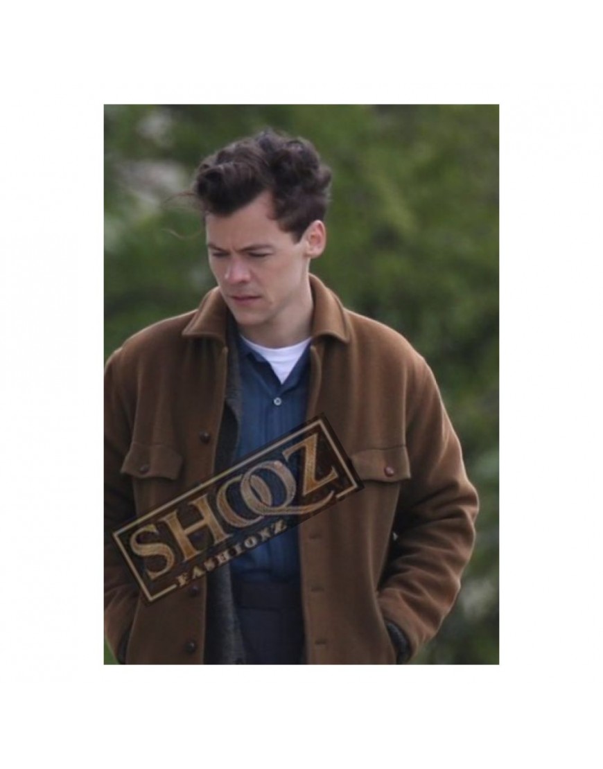My Policeman 2022 Harry Styles (Tom Burgess) Brown Wool Jacket
