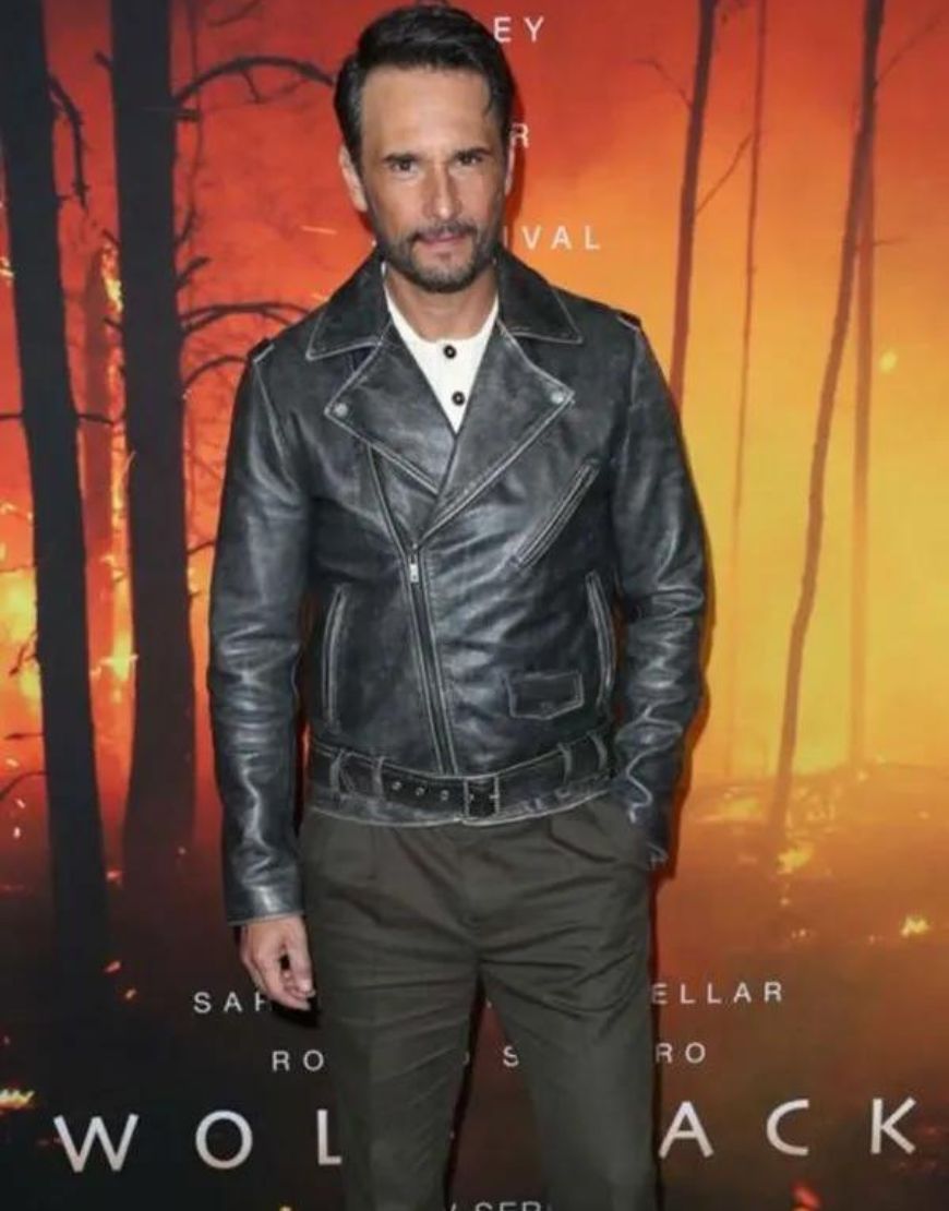 Rodrigo Santoro Wolf Pack 2023 Garrett Briggs Black Leather Jacket Rodrigo Santoro Wolf Pack 2023 Garrett Briggs Black Leather Jacket