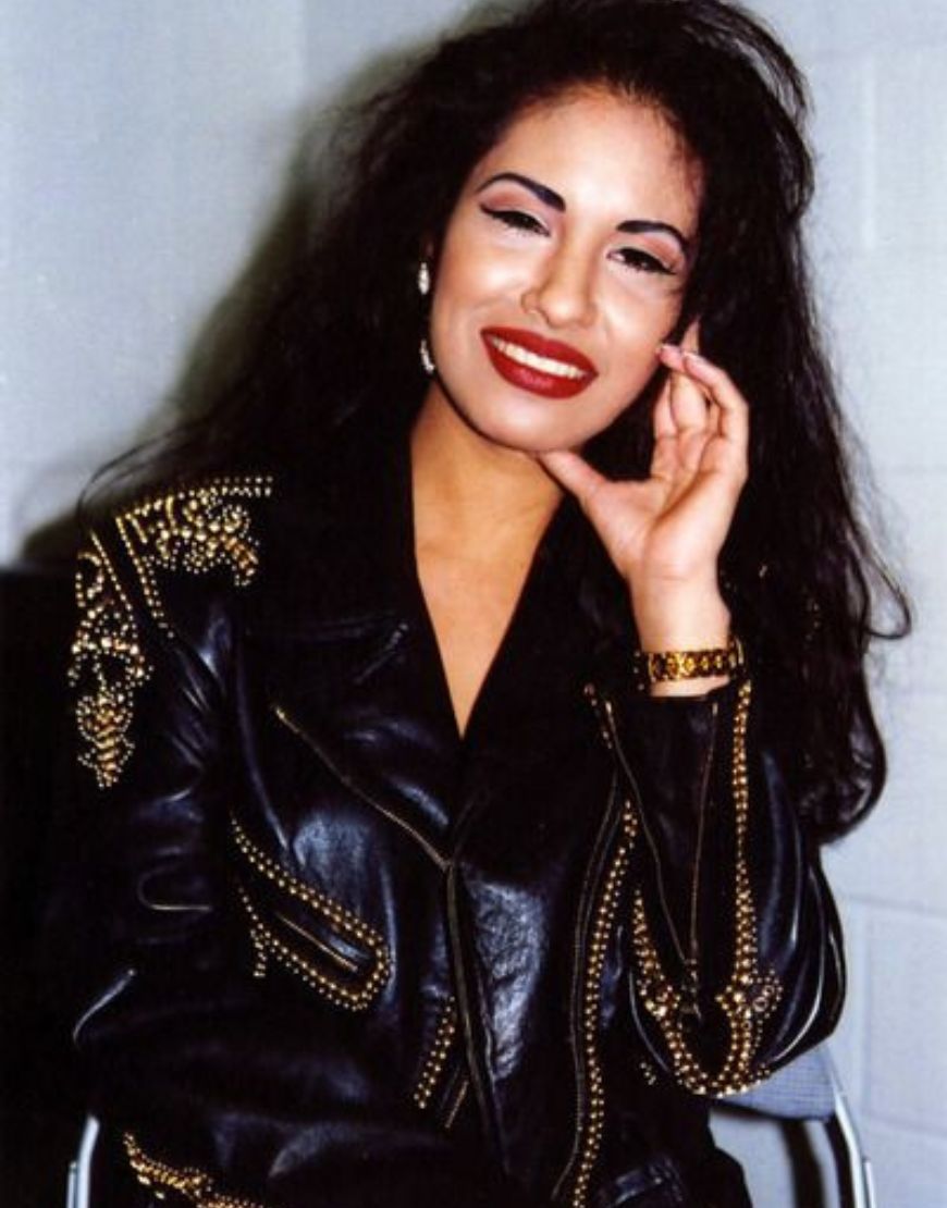 Selena Quintanilla Black Biker Vegan Studded Leather Jacket