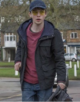Black Mirror Alex Lawther Robert Daly Black Cotton Jacket