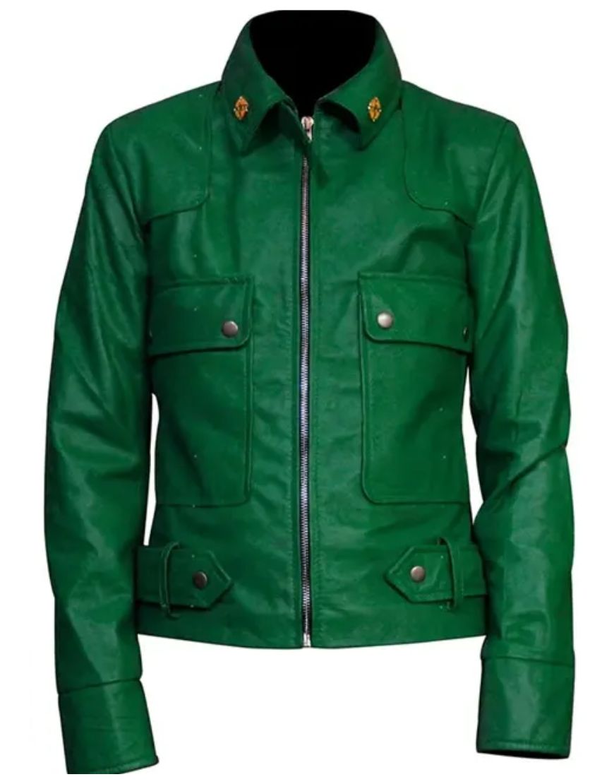 Chloe Sullivan Smallville Green Leather Jacket