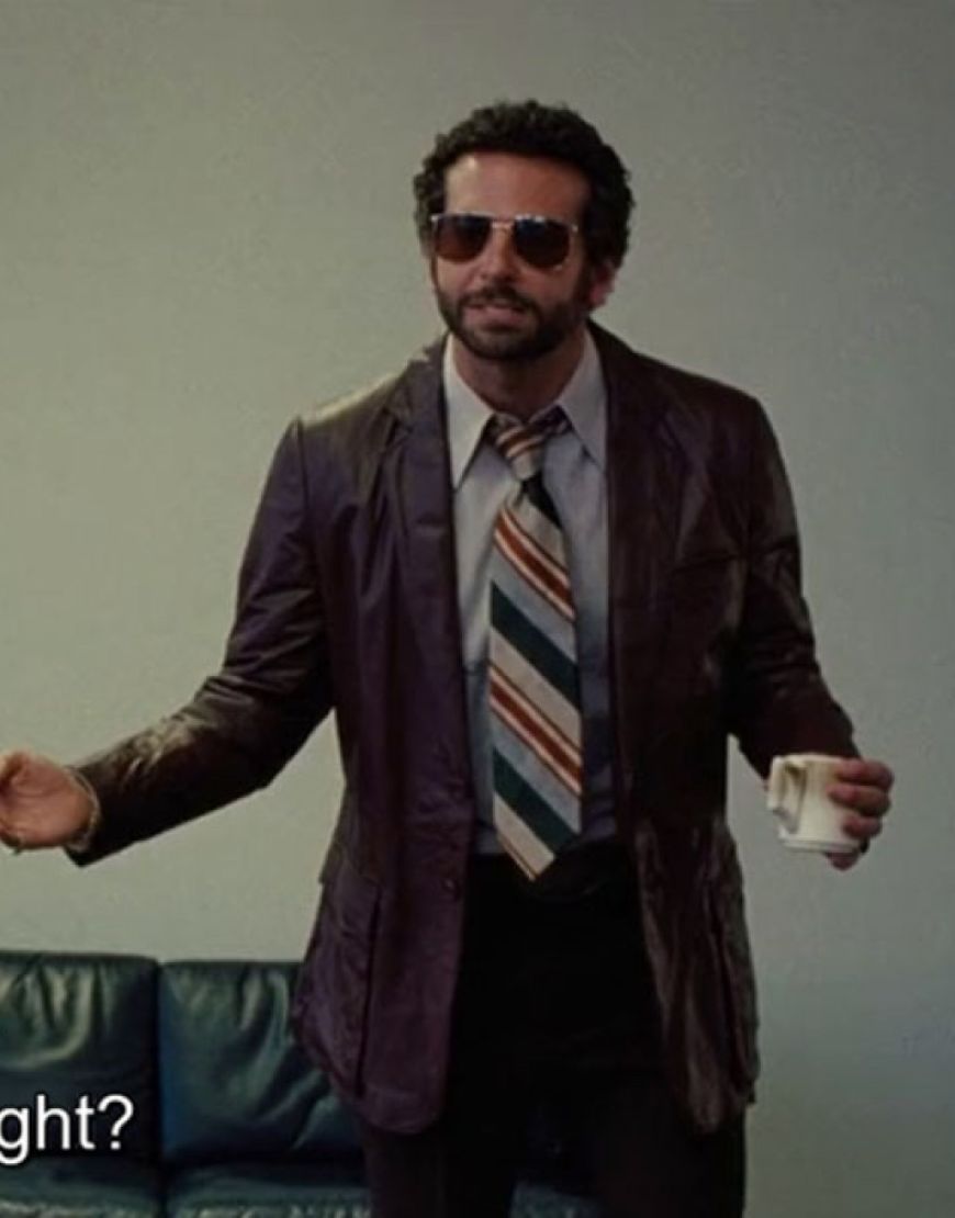American Hustle Bradley Cooper Richie Dimaso Leather Coat