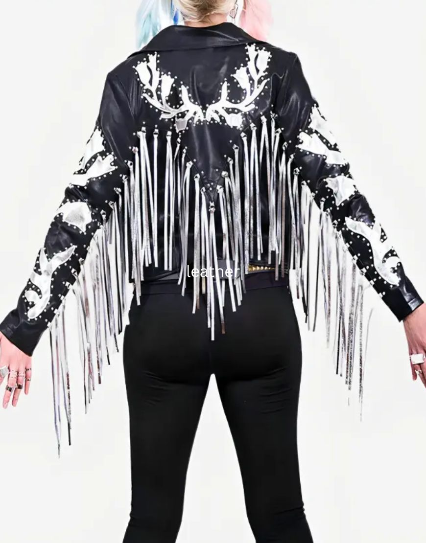 Harley Quinn Birds Of Prey Fringe Leather Jacket