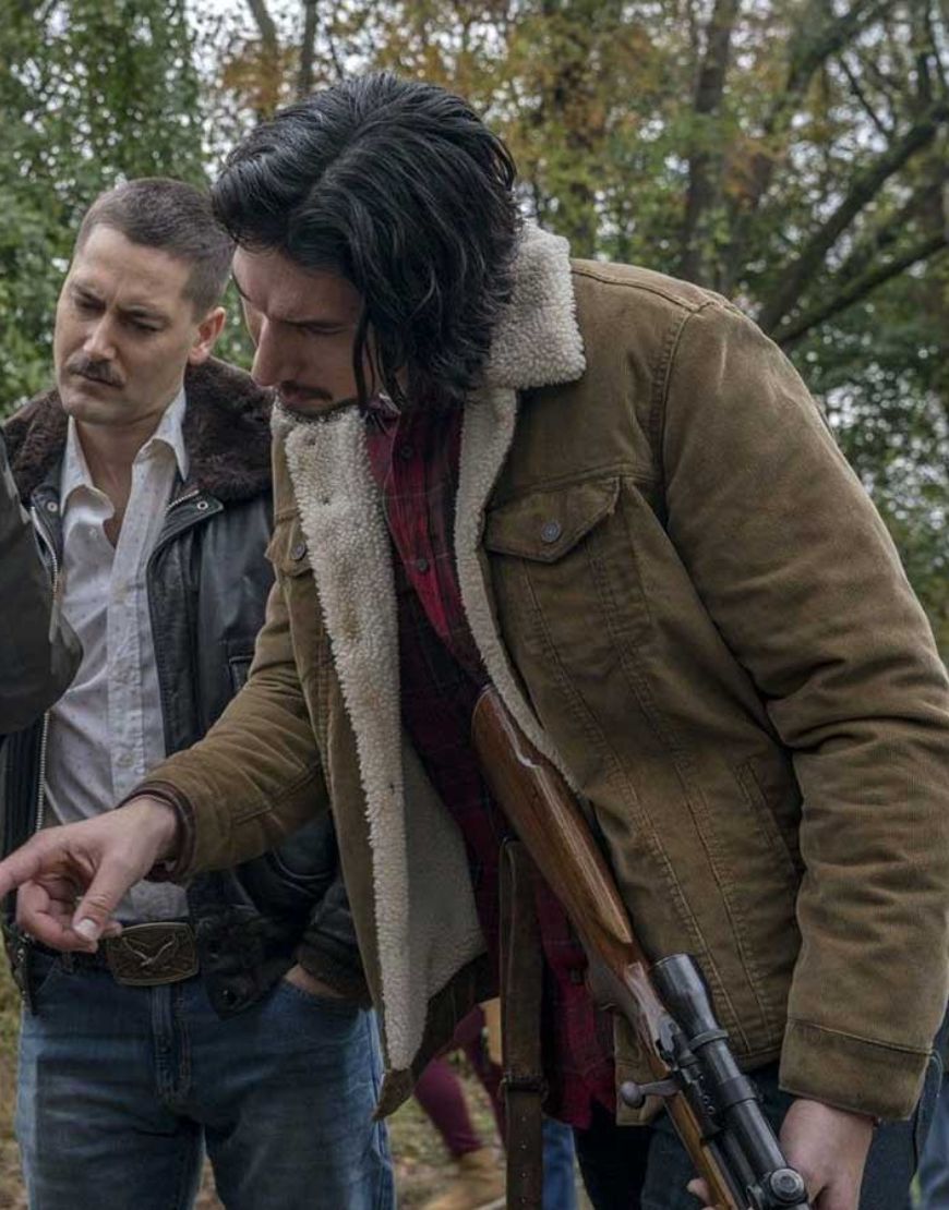 BlacKkKlansman Adam Driver Flip Zimmerman Shearling Jacket