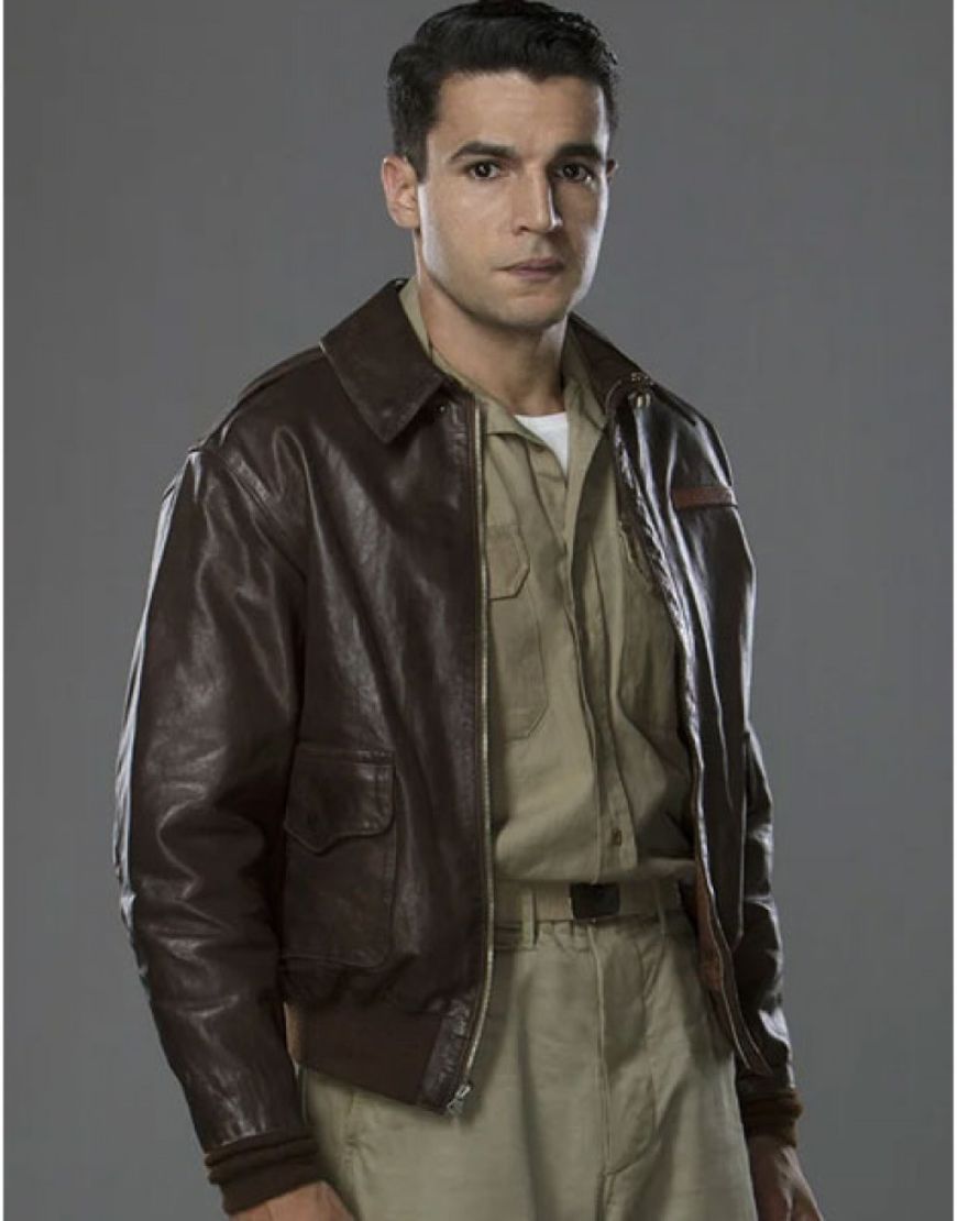 Catch 22 Christopher Abbott Yossarian Brown Leather Jacket