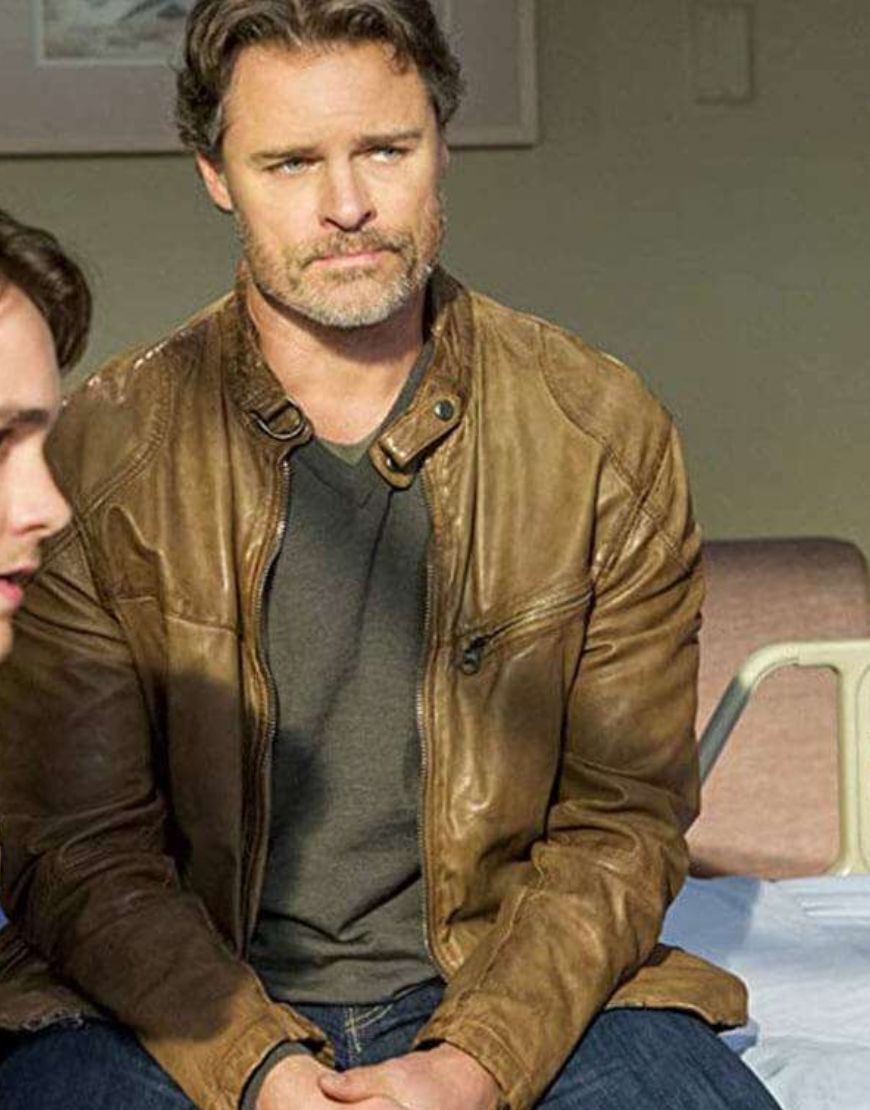 Cedar Cove Dylan Neal Jack Griffith Brown Leather Jacket Cedar Cove Dylan Neal Jack Griffith Brown Leather Jacket