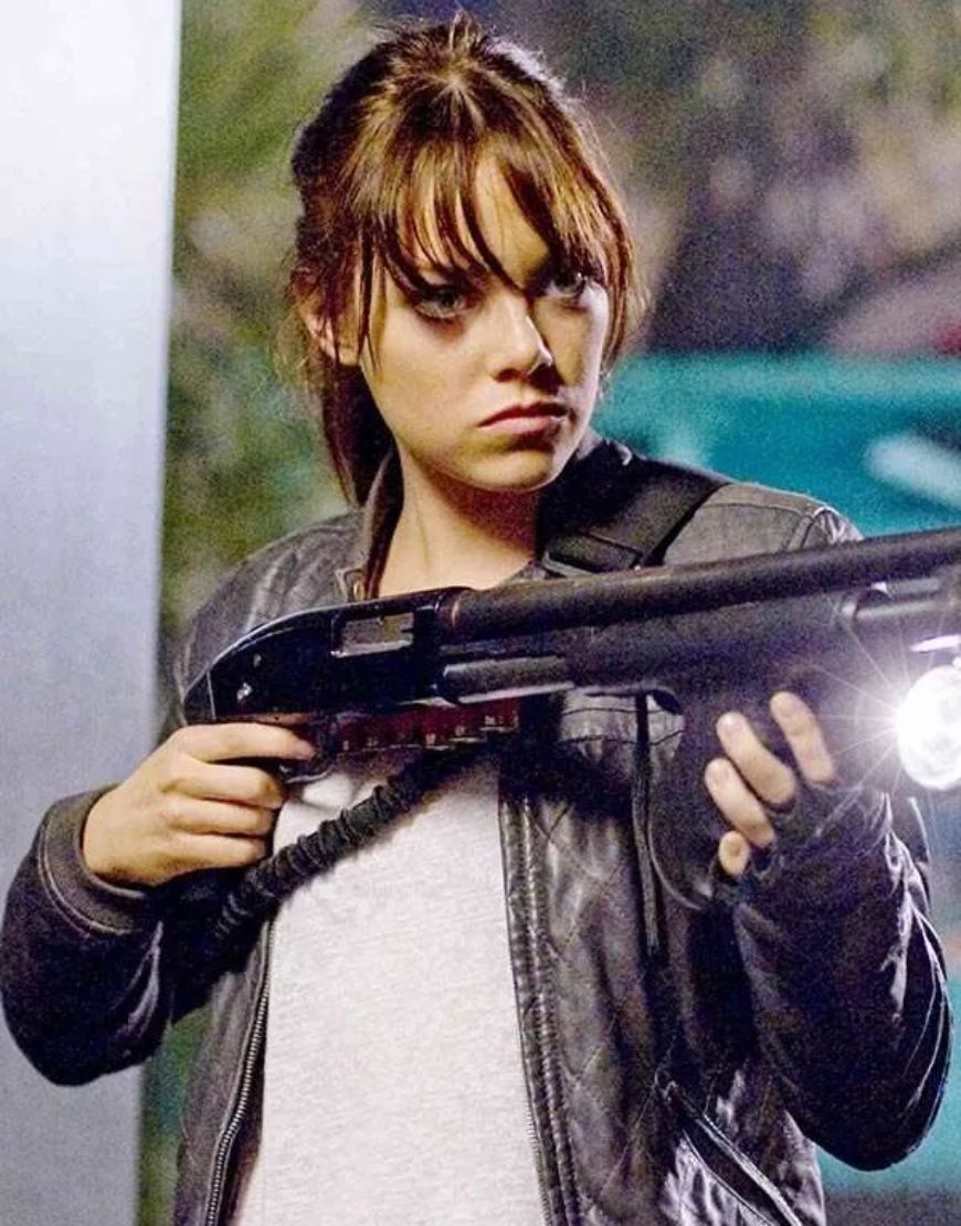 Zombieland Emma Stone Wichita Black Leather Jacket