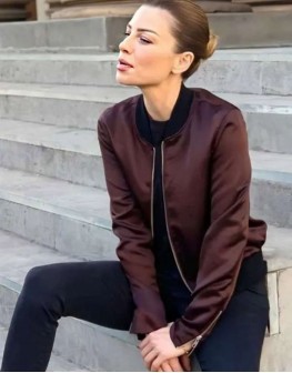 Lucifer S05 Lauren German Chloe Decker Maroon Bomber Jacket