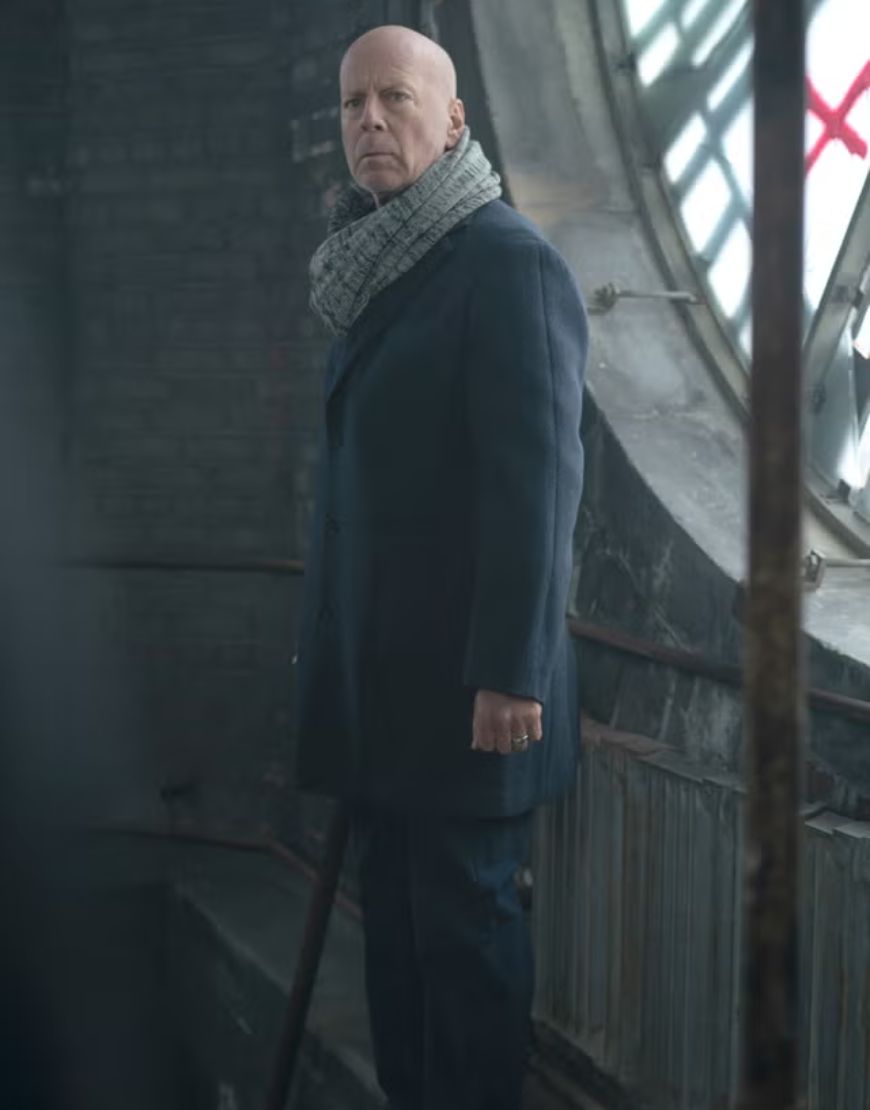 Hard Kill Bruce Willis Black Wool Coat
