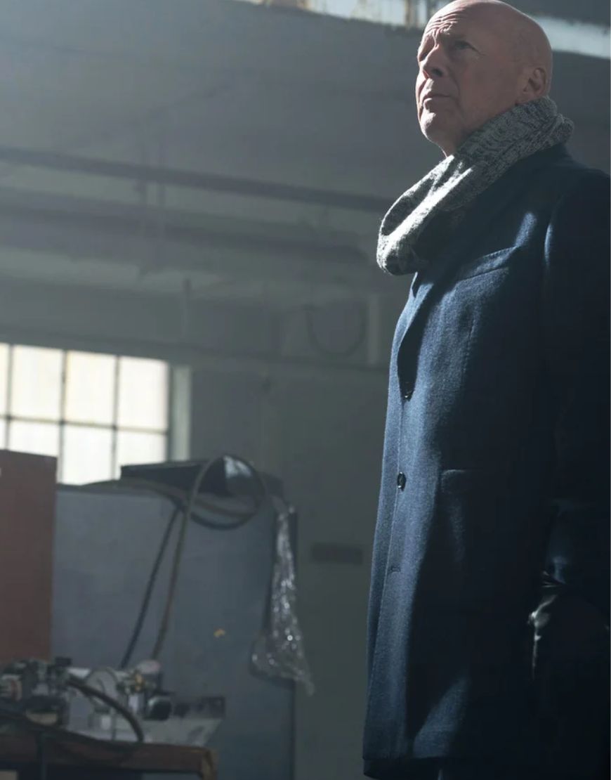 Hard Kill Bruce Willis Black Wool Coat