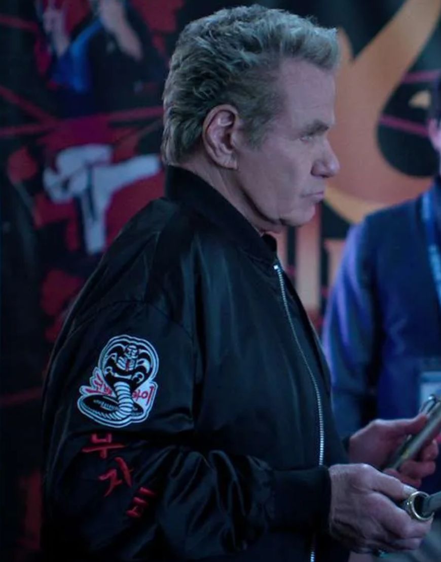 John Kreese Cobra Kai S06 Black Bomber Jacket
