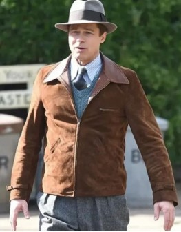 Allied Max Vatan Brad Pitt Suede Leather Jacket