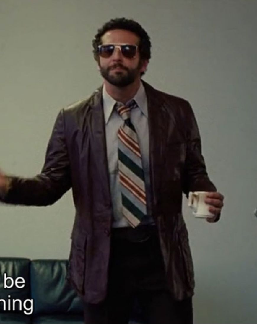 American Hustle Bradley Cooper Richie Dimaso Leather Coat