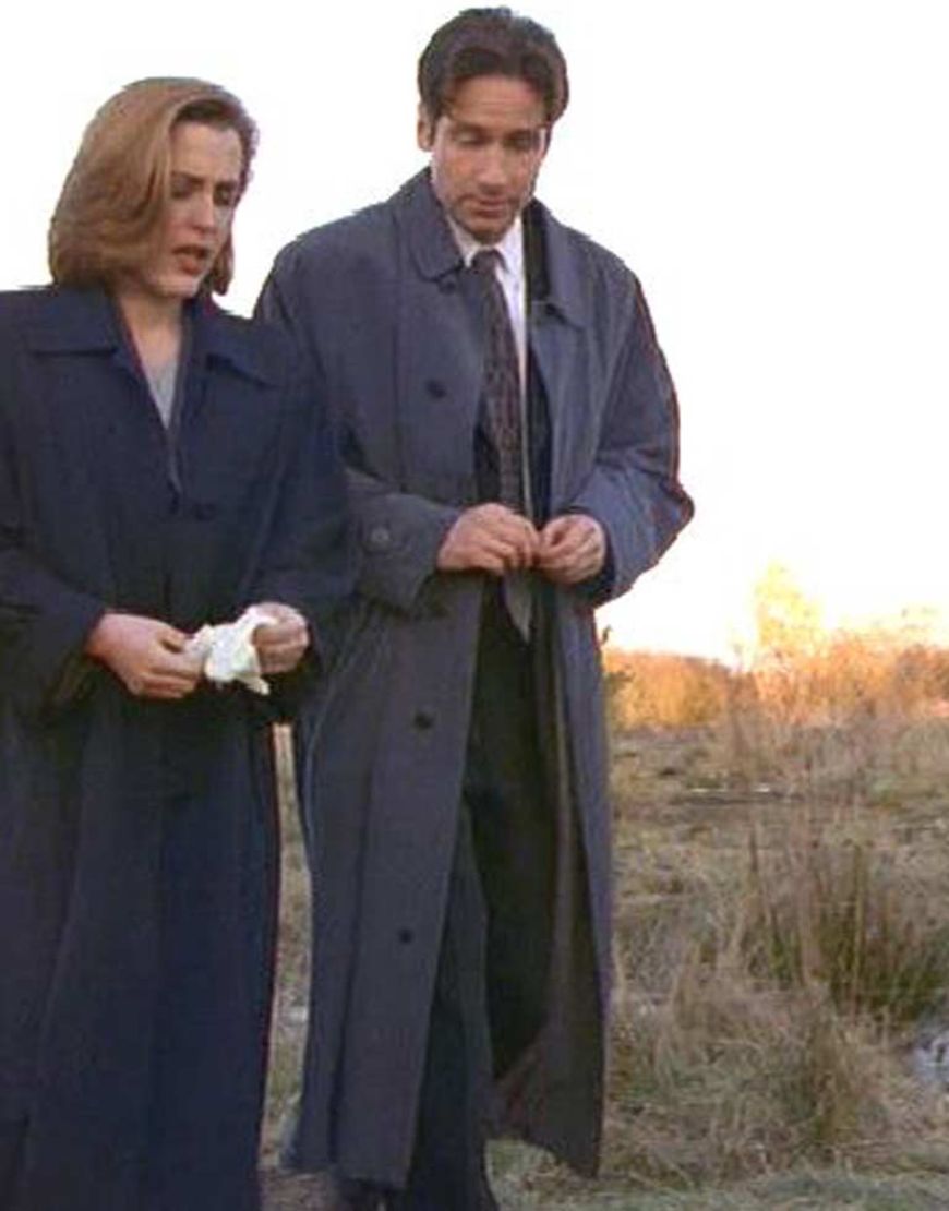 David Duchovny The X-Files Fox Mulder Blue Trench Coat