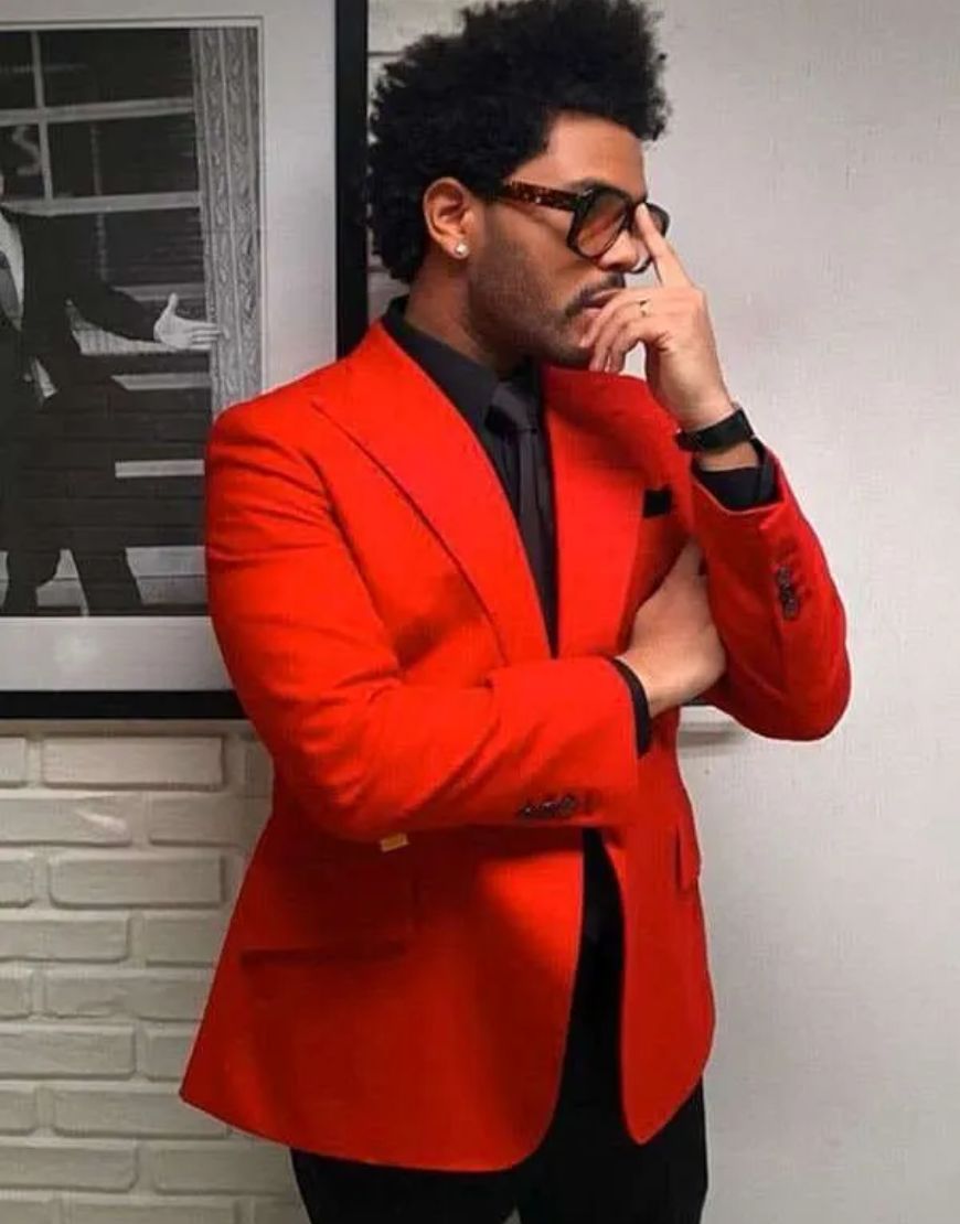 The Weeknd Blinding Lights Abel Makkonen Tesfaye Red Blazer