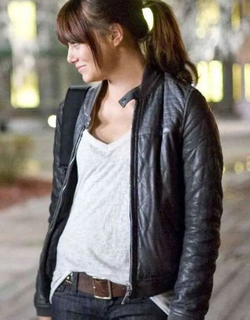 Zombieland Emma Stone Wichita Black Leather Jacket