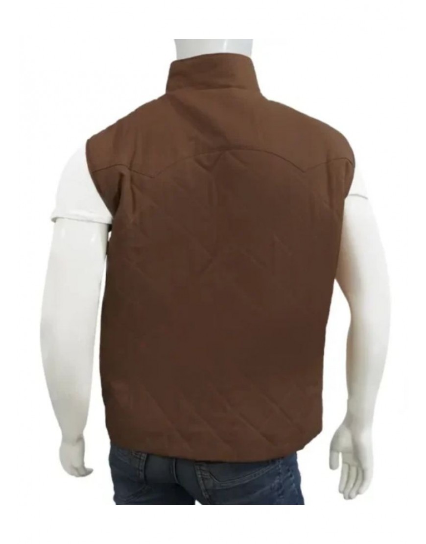 Yellowstone John Dutton Kevin Costner Brown Leather Vest