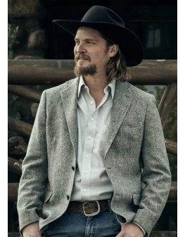 Yellowstone Luke Grimes Kayce Dutton Grey Wool Blazer Yellowstone Luke Grimes Kayce Dutton Grey Wool Blazer
