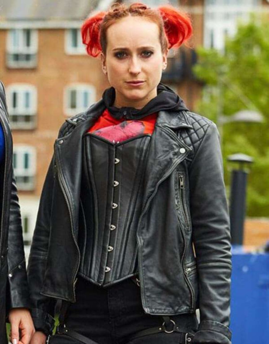  Zomboat Leah Brotherhead Kat Black Quilted Biker Jacket