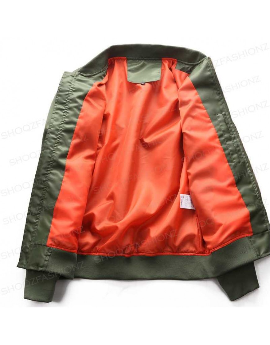 Men's Green Slim Fit Bomber Jacket Men's Green Slim Fit Bomber Jacket