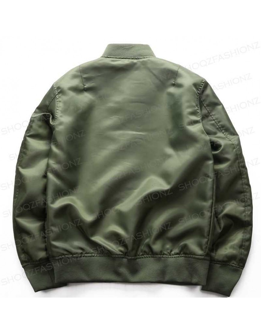 Men's Green Slim Fit Bomber Jacket Men's Green Slim Fit Bomber Jacket