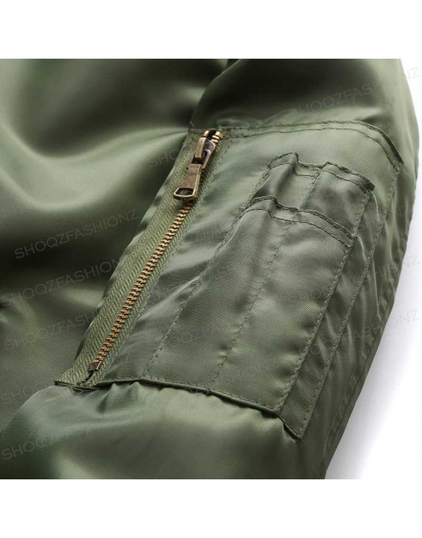 Men's Green Slim Fit Bomber Jacket Men's Green Slim Fit Bomber Jacket