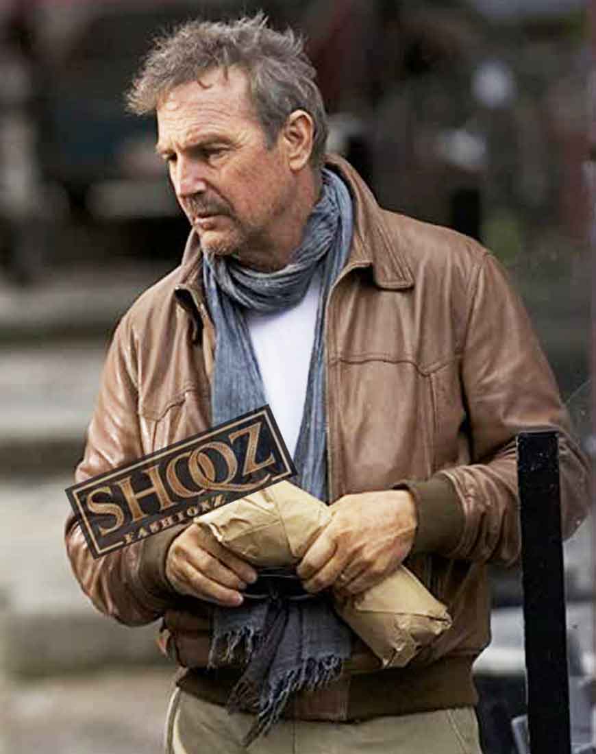 Kevin Costner 3 Days To Kill Ethan Renner Brown Jacket 1 Kevin Costner 3 Days To Kill Ethan Renner Brown Jacket