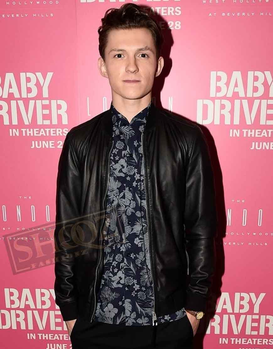 Baby Driver Tom Holland Premier Leather Jacket 1 Baby Driver Tom Holland Premier Leather Jacket