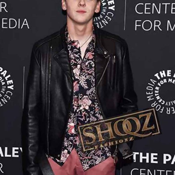 Hawk Cobra Kai Jacob Bertrand Black Leather Biker Jacket