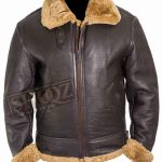 Dunkirk Tom Hardy Fur Leather Jacket