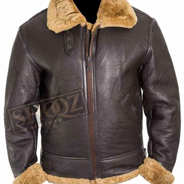 Dunkirk Tom Hardy Fur Leather Jacket