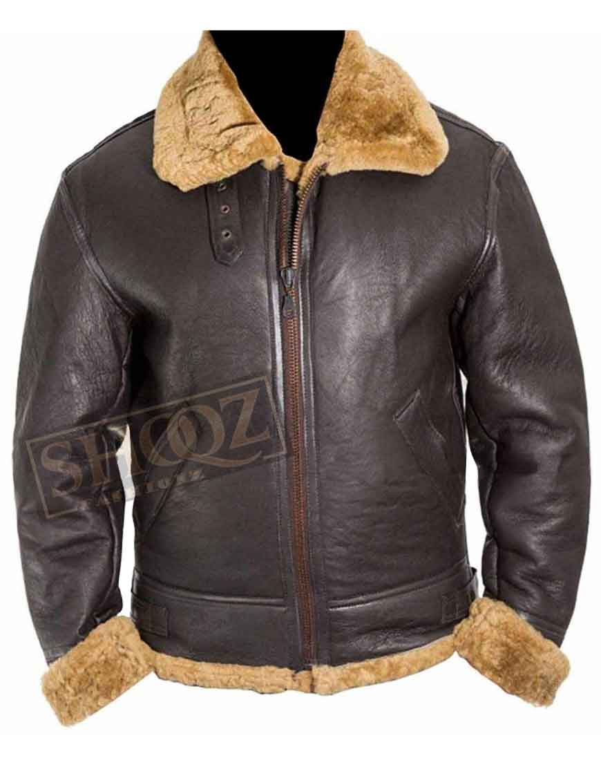 Dunkirk Tom Hardy Fur Leather Jacket 1 Dunkirk Tom Hardy Fur Leather Jacket