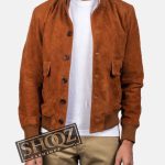 Eaton Brown Bomber Suede Jacket