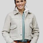 Erin Cahill Hearts in the Game 2023 Hazel Miller White Wool Jacket